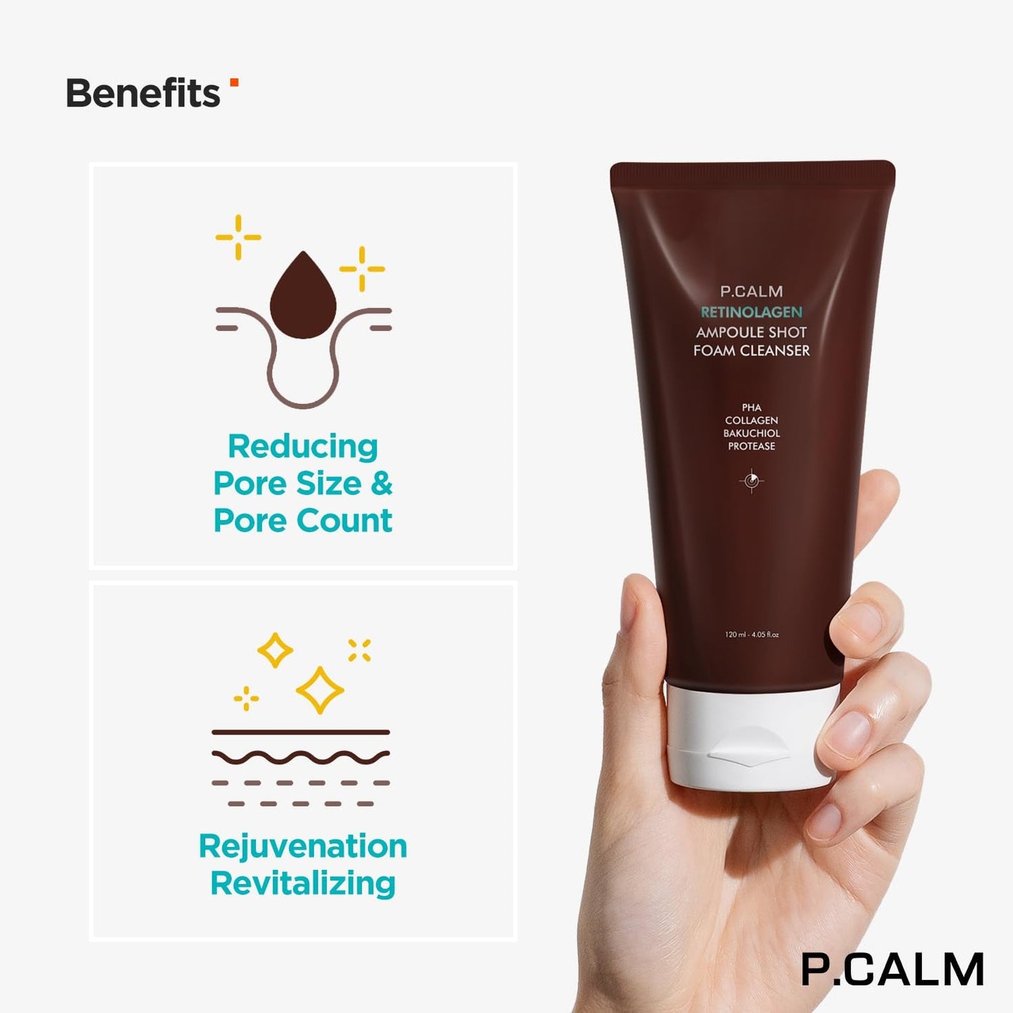 P.Calm Retinolagen Ampoule Shot Foam Cleanser