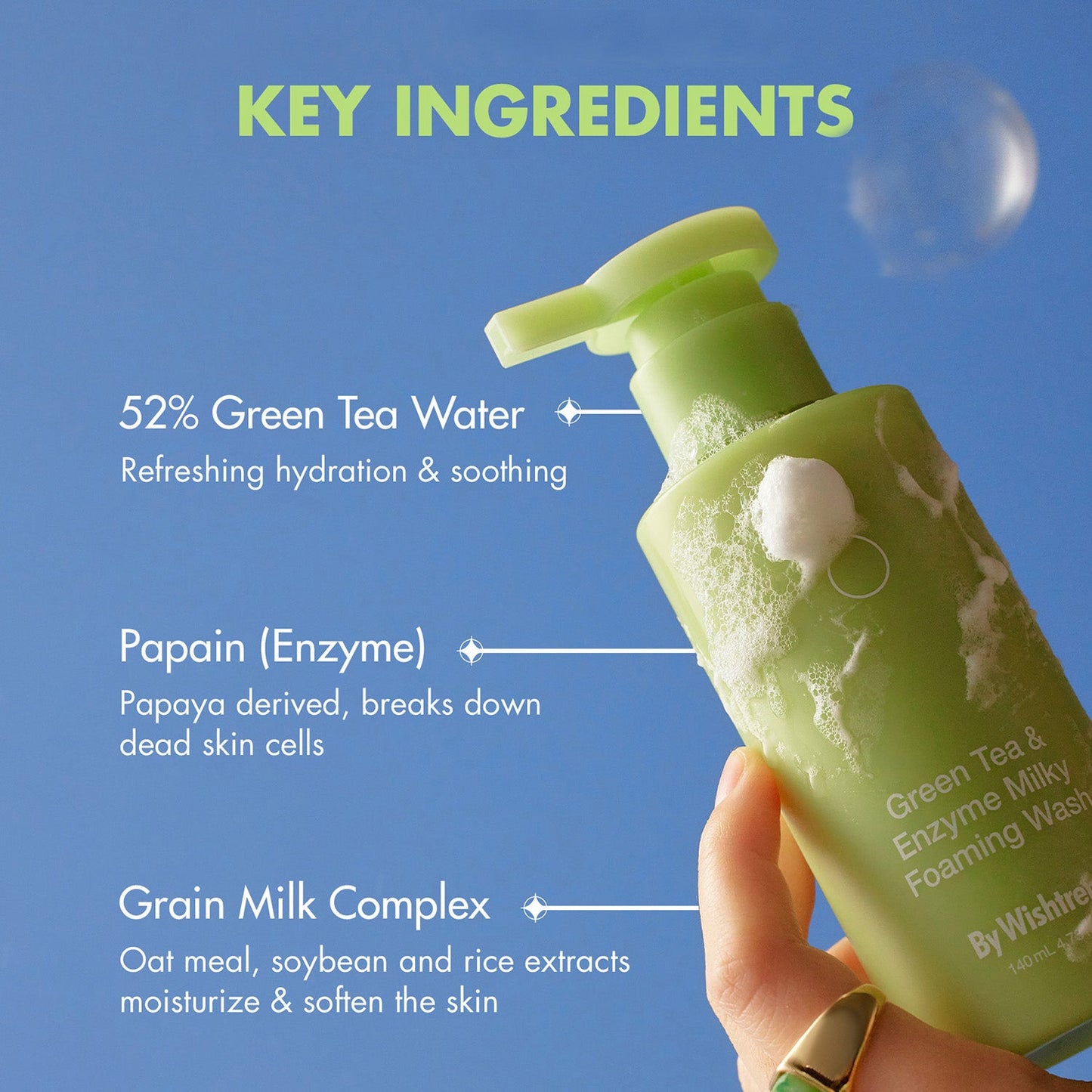 By Wishtrend Green Tea & Enzyme Milky Foaming Wash