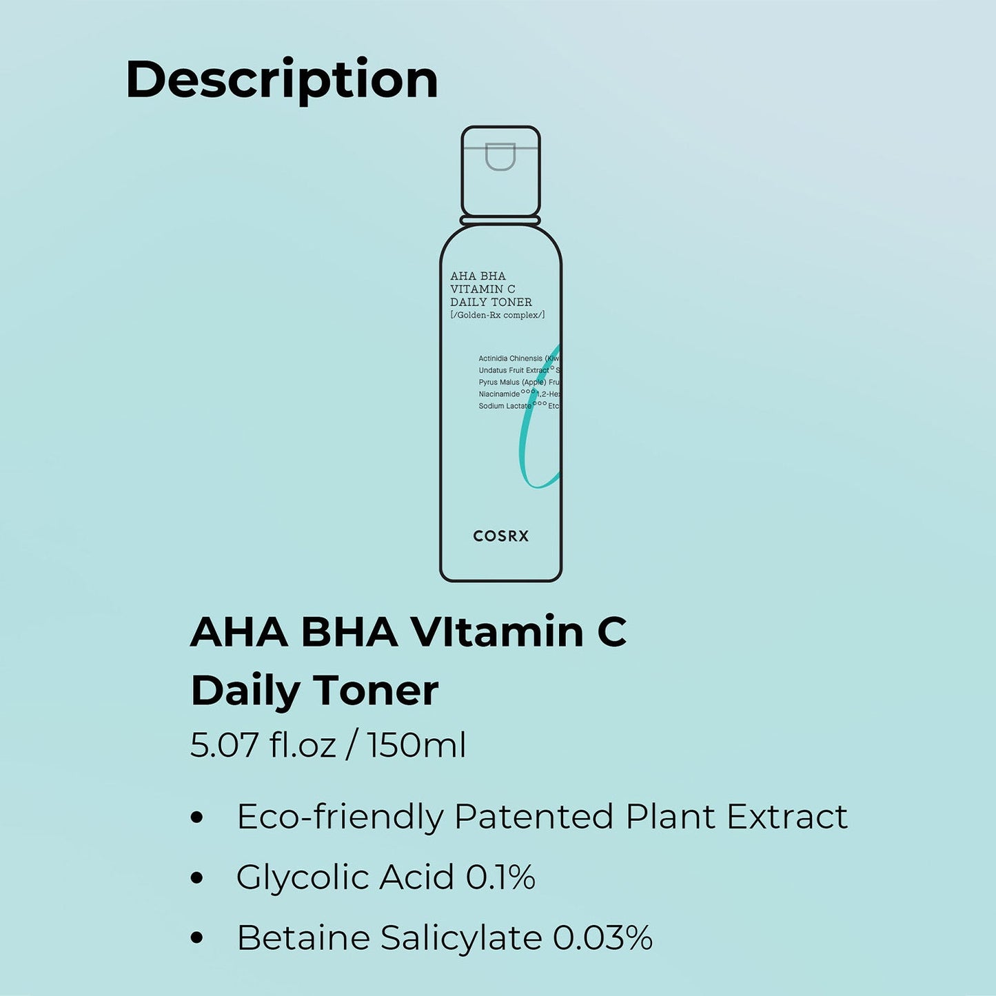 Cosrx Refresh AHA BHA Vitamin C Daily Toner