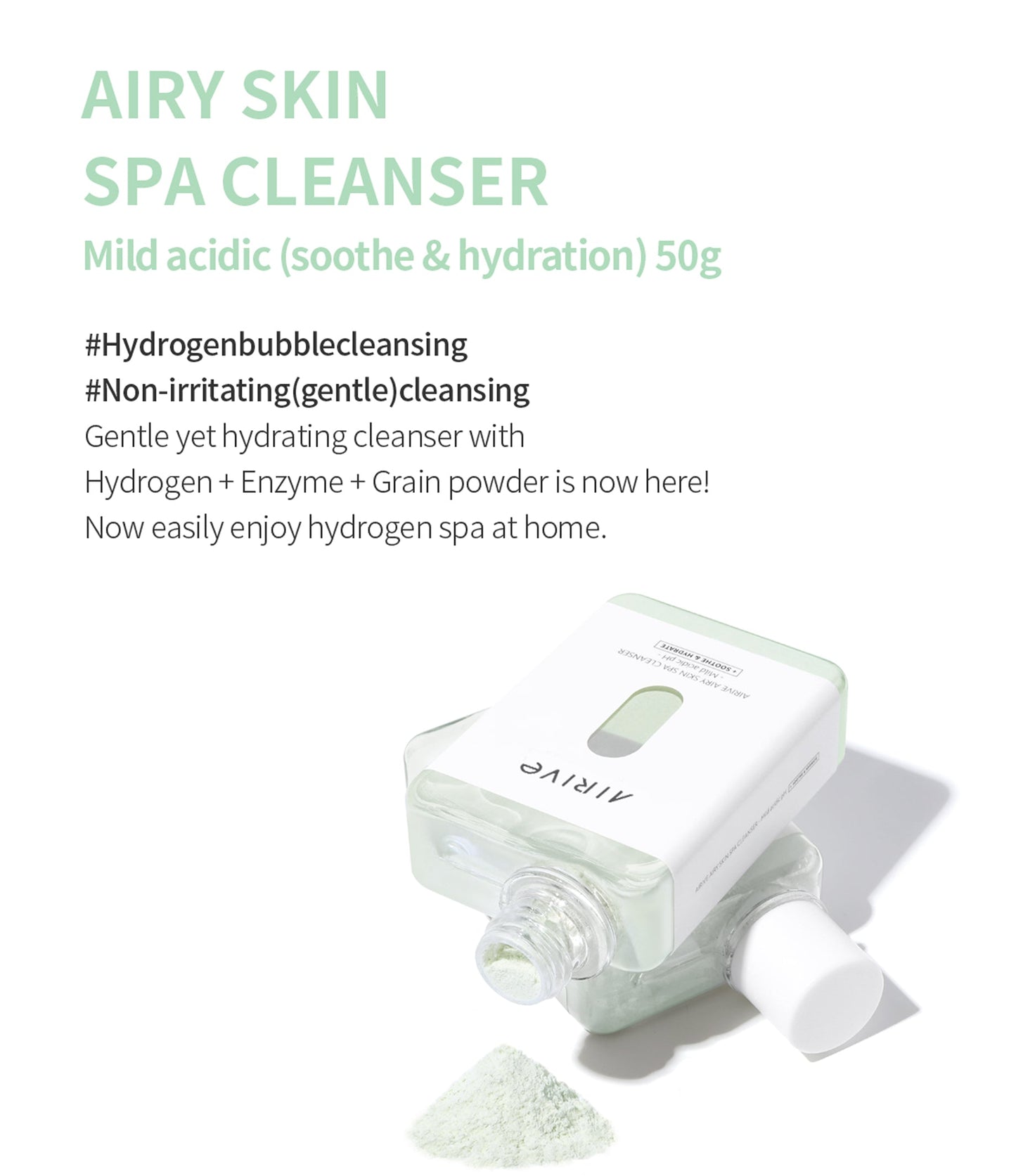 AIRIVE Airy Skin Spa Cleanser - Mild acidic pH + Soothe & Hydrate (50g)